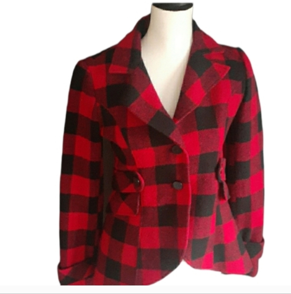 Aqua  red button down shacket XS. - Picture 14 of 14